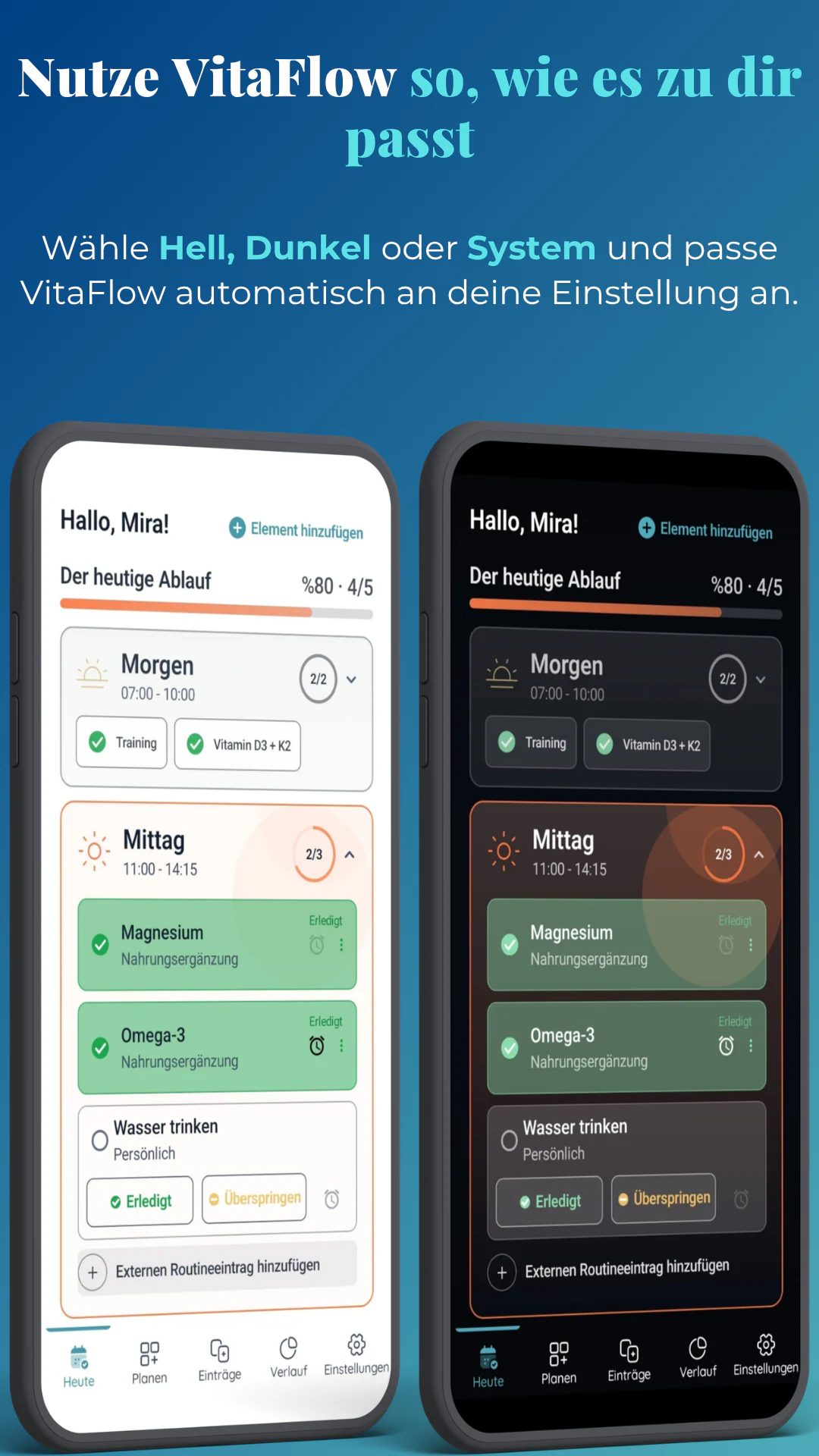 VitaFlow-Komposition zur Produktpräsentation